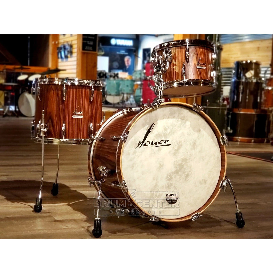 Sonor Vintage 3pc Drum Set 20/12/14 with Tom Arm Rosewood Semi Gloss - image 1