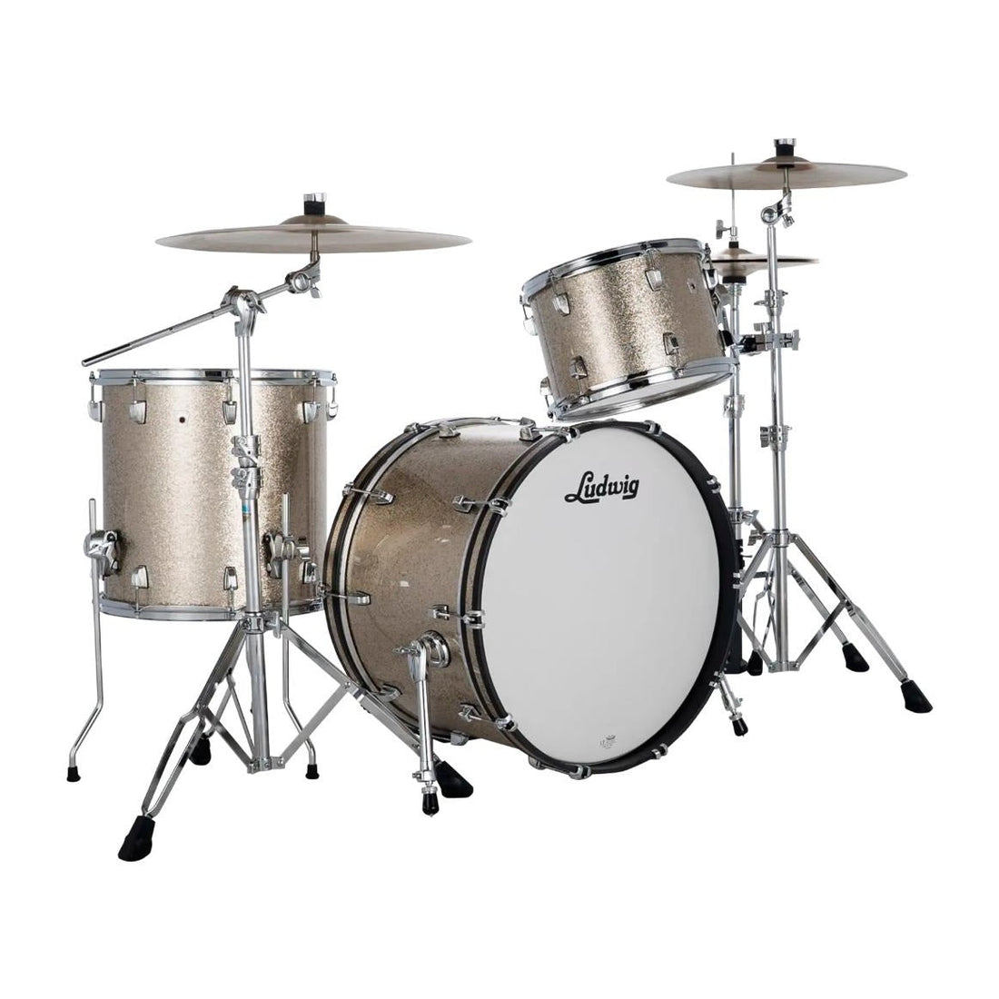 Ludwig Neusonic Fab 3-Piece Drum Set - Titanium Super Sparkle - image 1