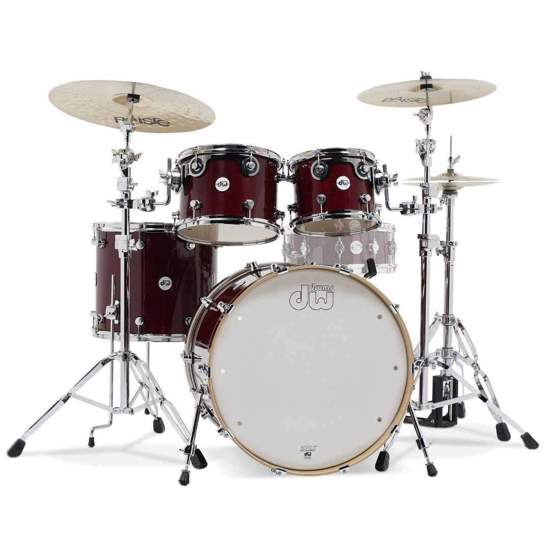 DW Design 4pc Drum Set Cherry Stain - image 1