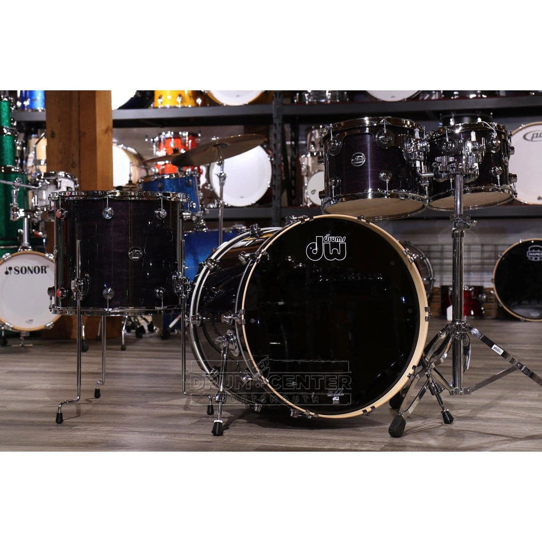 DW Performance 4pc Drum Set 22/10/12/16 Ebony Stain Lacquer - image 1