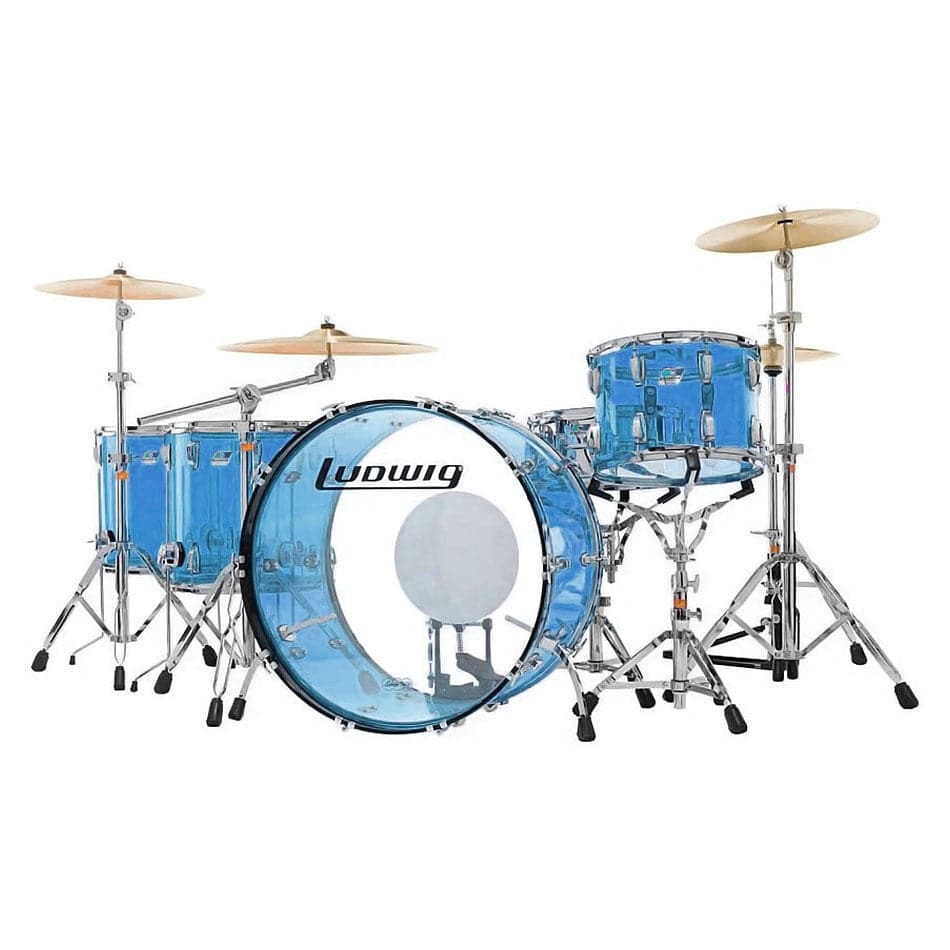 Ludwig Vistalite Zep 5-Piece Drum Set - Blue with LM402 Snare - image 1