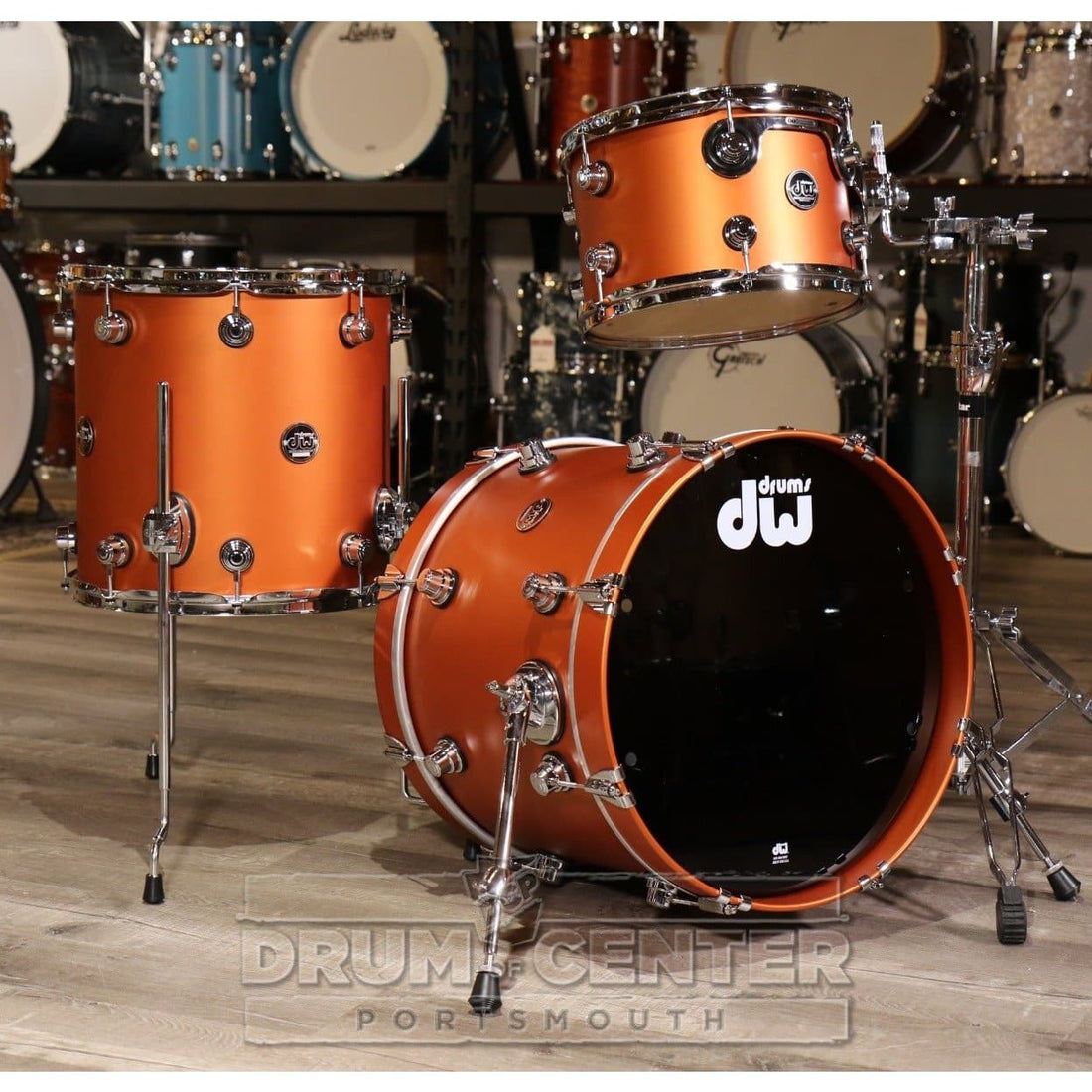 DW Performance 3pc Drum Set 18/12/14 Hard Satin American Rust - image 1