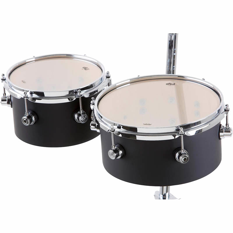 DW Design Concert Toms 8" & 10" Black Satin w/Mount - image 1