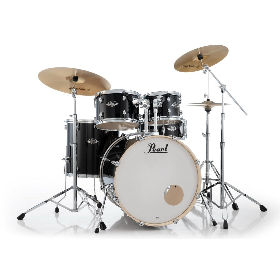 Pearl Export 5-Piece Drum Set 22/10/12/16/14 Jet Black with Hardware - image 1
