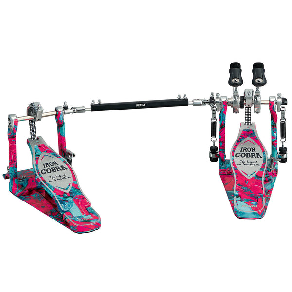 Tama 50th Anniversary Iron Cobra Power Glide Twin Pedal Marble Coral Swirl - image 1