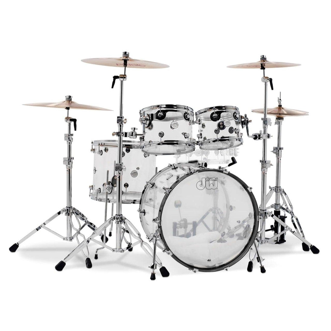 DW Design 4pc Drum Set Clear Acrylic - image 1