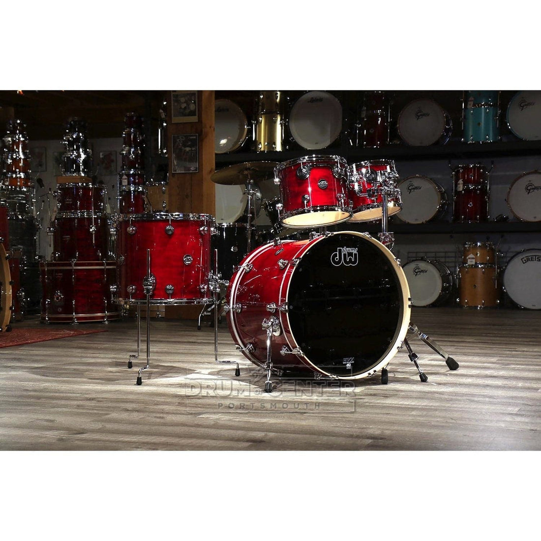 DW Performance 4pc Drum Set 22/10/12/16 Cherry Stain - image 1