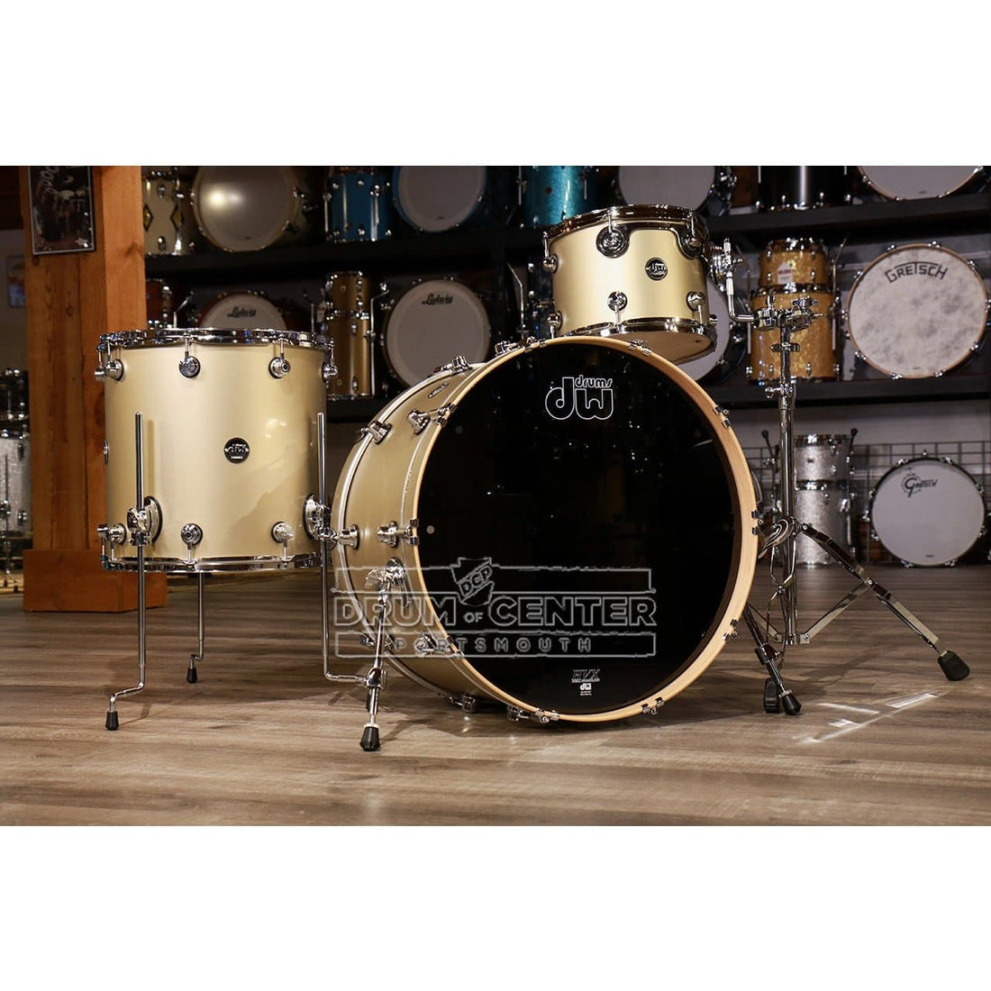 DW Performance 3pc Drum Set 22/12/16 Hard Satin Gold Mist - image 1