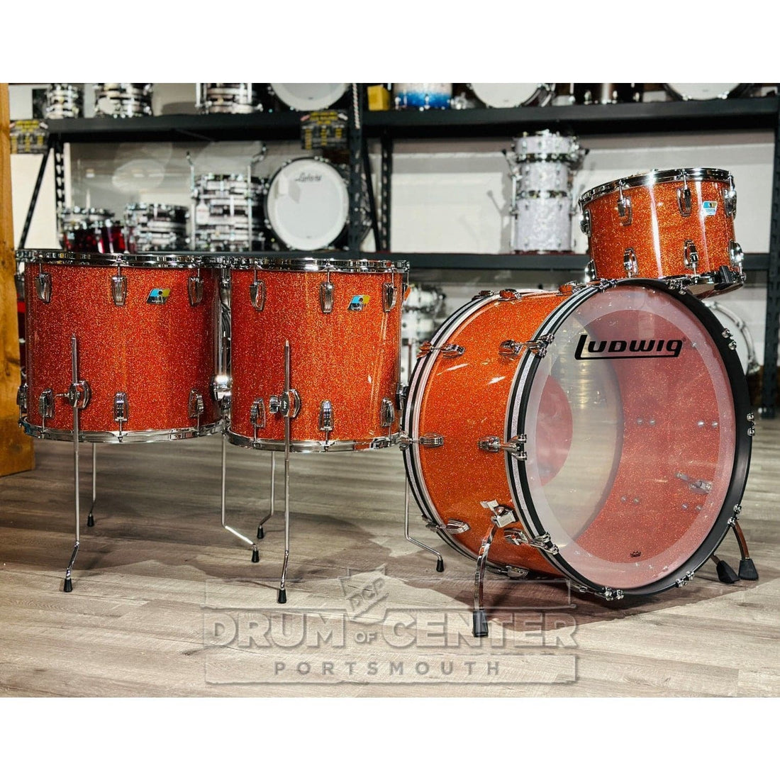 Ludwig Vistalite 4-Piece Drum Set - Amber Sparkle - image 1