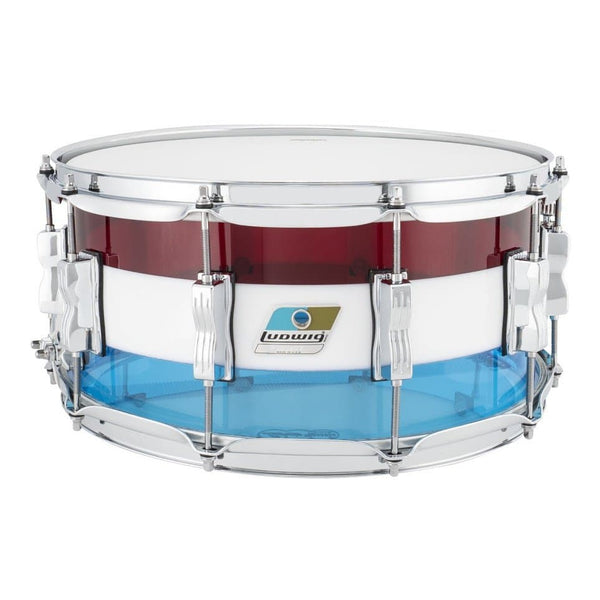 Ludwig Vistalite Snare Drum 14 x 6.5 in - 50th Anniversary Red/White/Blue - image 1