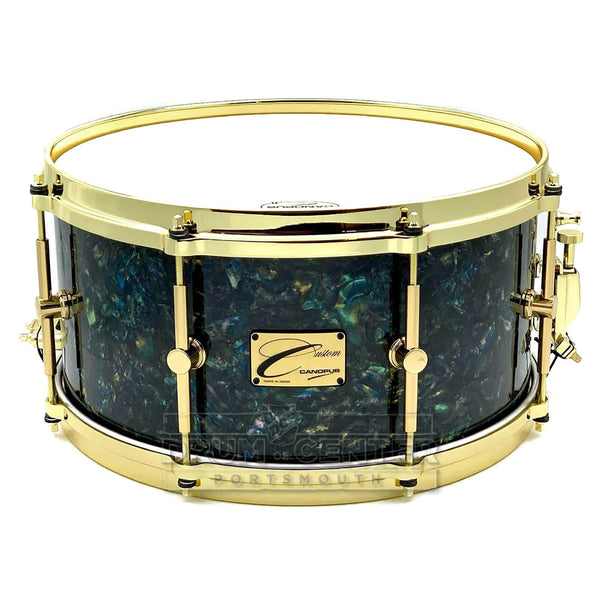 Canopus Birch Snare Drum 14x6.5 Abalone Wrap with Brass Hardware - image 1