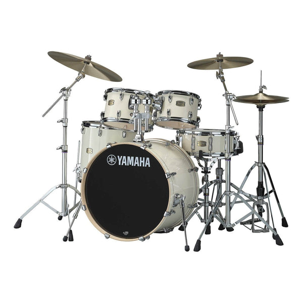 Yamaha Stage Custom Birch 5pc Drum Set with 22" Bass Drum Classic White - image 1
