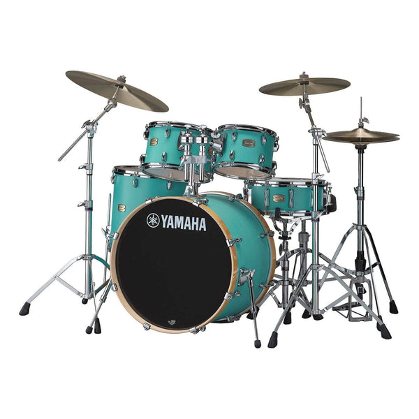 Yamaha Stage Custom Birch 5pc Drum Set with 22" Bass Drum Matte Surf Green - image 1