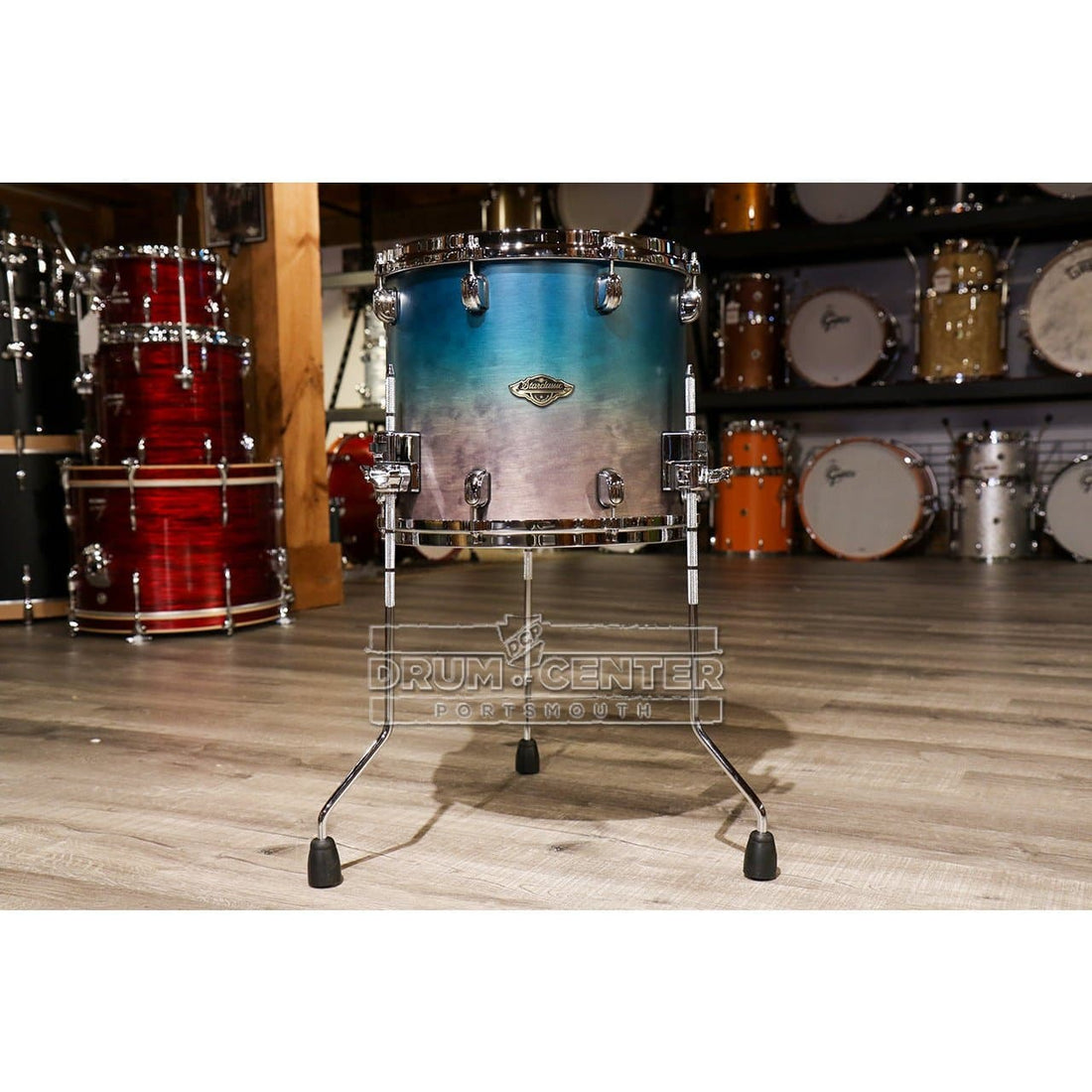 Tama Starclassic Walnut/Birch Floor Tom 14x12 Satin Sapphire Fade - image 1