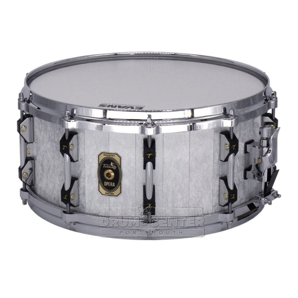 Tamburo Opera Series Stave Snare Drum 14x6.5 Fantasy White - image 1